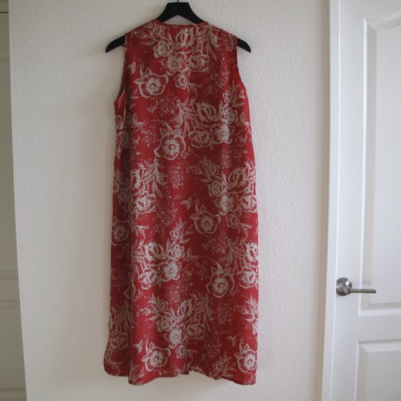 LULA ROE Red Floral Sleeveless Duster - Picture 4 of 11
